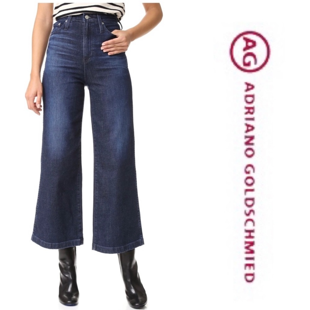 Ag Adriano Goldschmied THE YVETTE Women's High-Rise Wide Leg Jeans - BLACK
